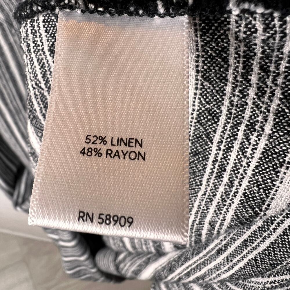 Westbound Dress Womens Size Large Black & White Striped Lagenlook Linen Blend - Picture 15 of 16